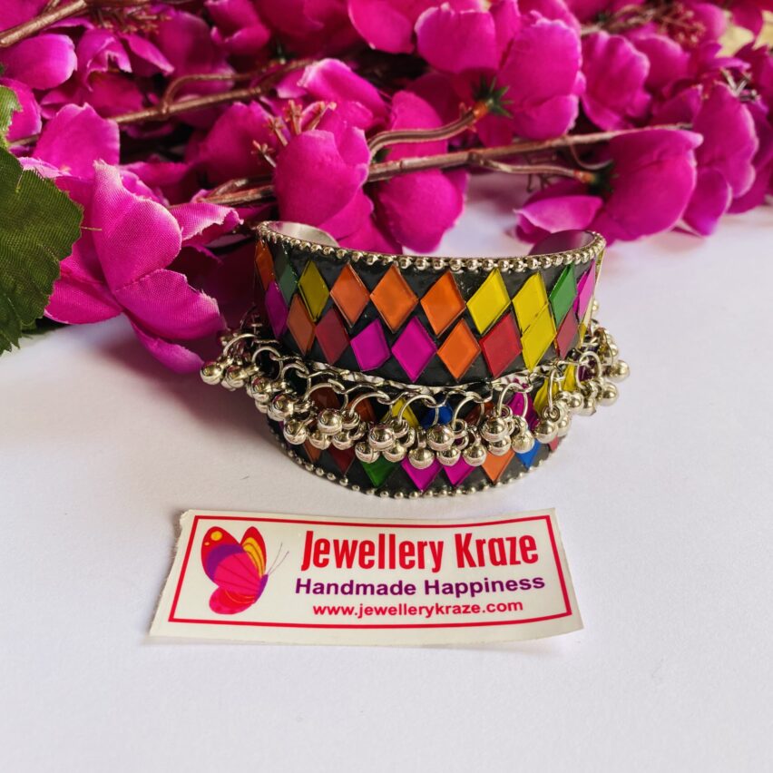 Open Multicolor Mirror Bracelet