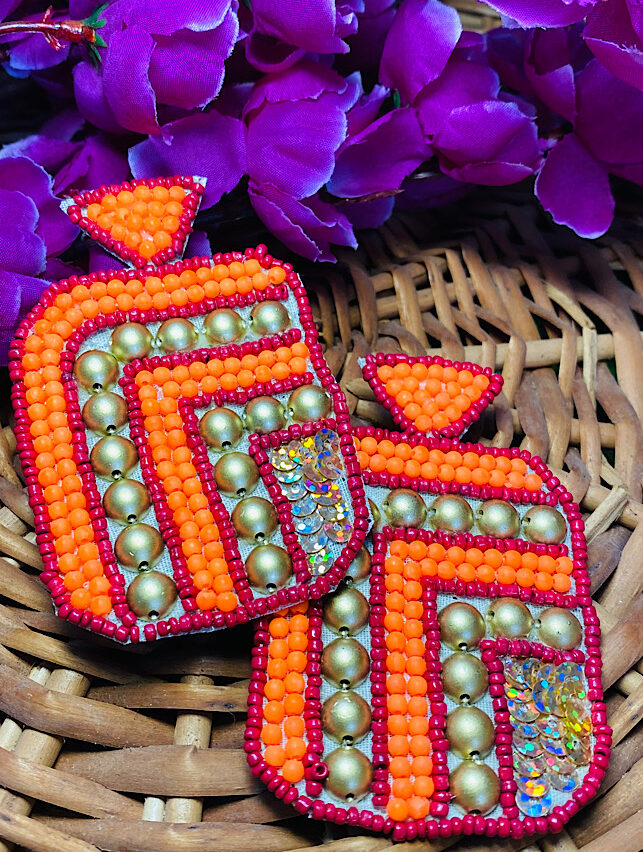 Tribal Handmade- The Oblong Orange Earings