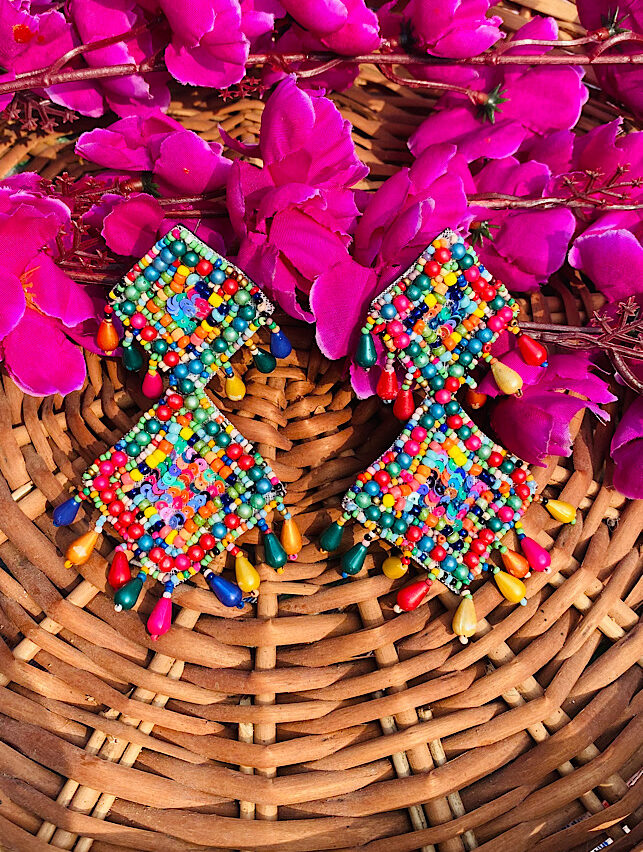 Tribal Handmade- Multicolor Long Earings