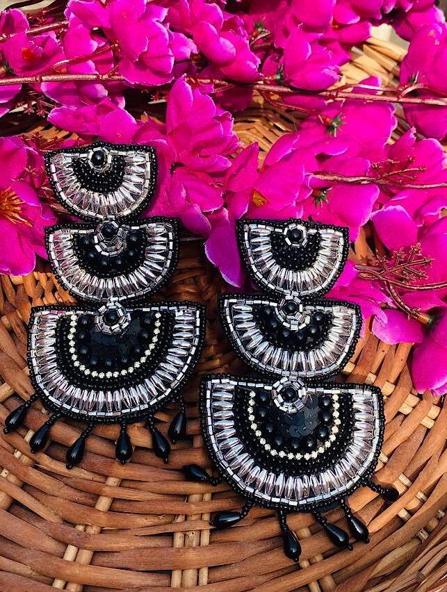 Tribal Handmade- Choicest Black n Silver Earings