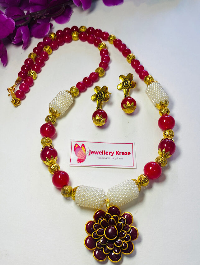 Tribal Handmade – Everlasting Red n White Necklace Set