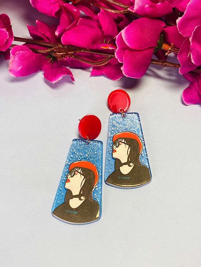 Funky Fashion – Red Hat Woman Earings