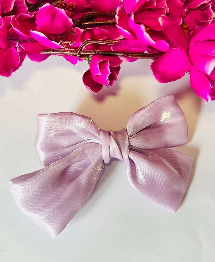 Bow Clips – Satin Shimmer Clip Purple