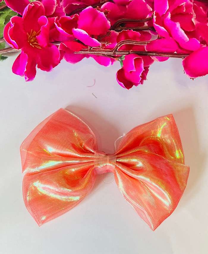 Glossy Bow Clips Orange