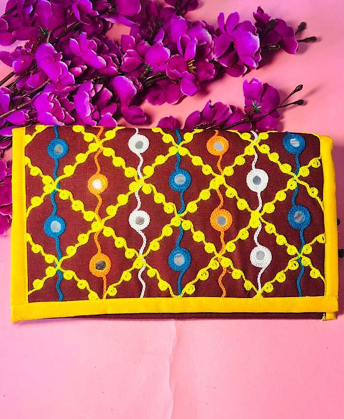 Stylish Bags – Mulicolor Mirror Handmade Clutch
