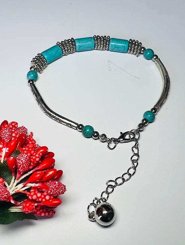 Funky Fashion – Torquoise Silver Charm Bracelet