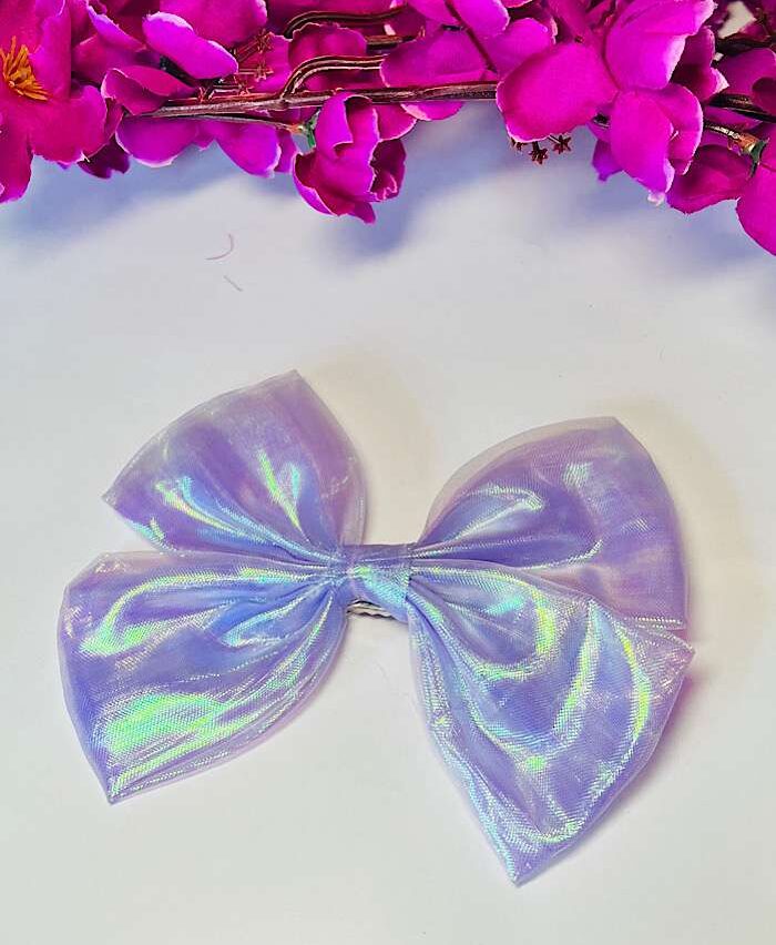 Glossy Bow Clips Purple