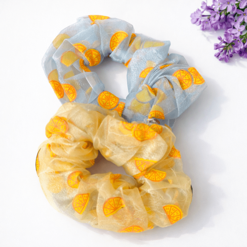Scrunchies – Pineapple Organza Sea Blue