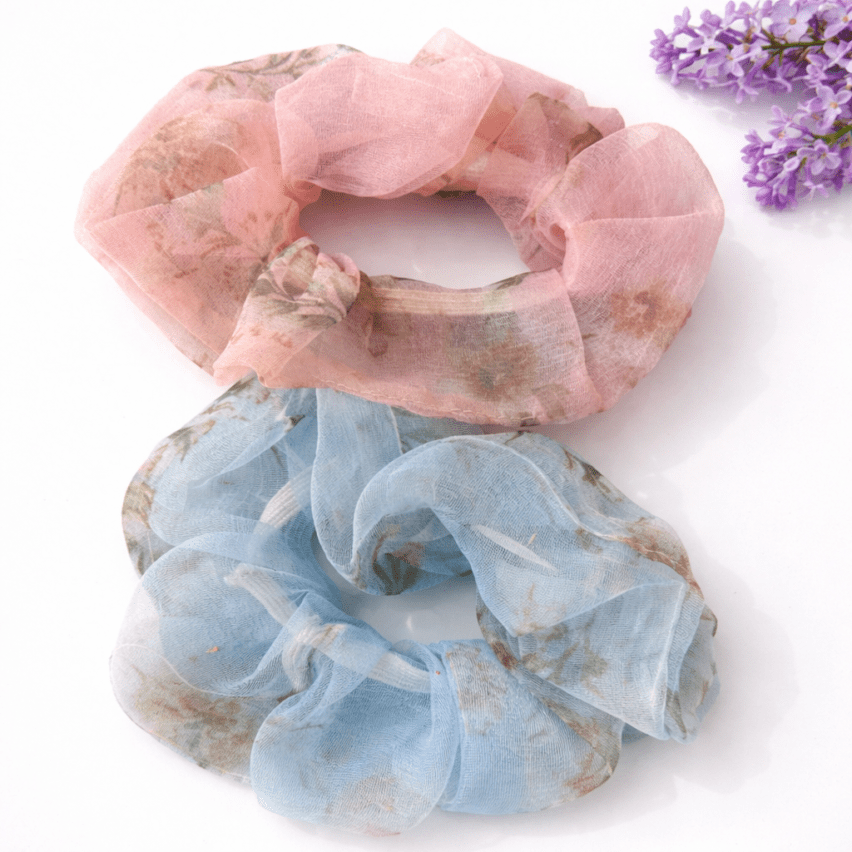 Scrunchies – Floral Blush Yellow