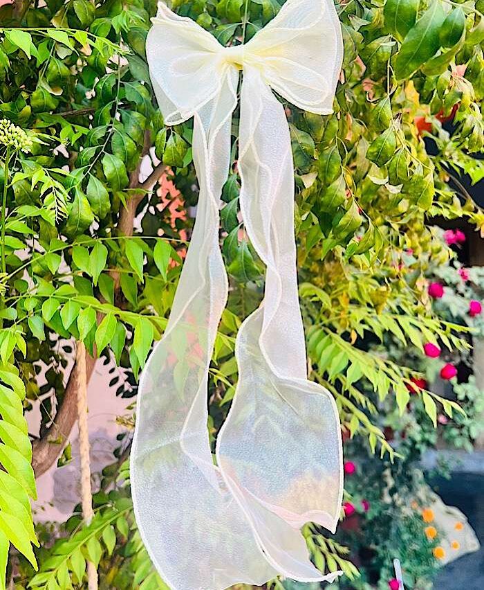 Organza Tail Bow Clip Yellow