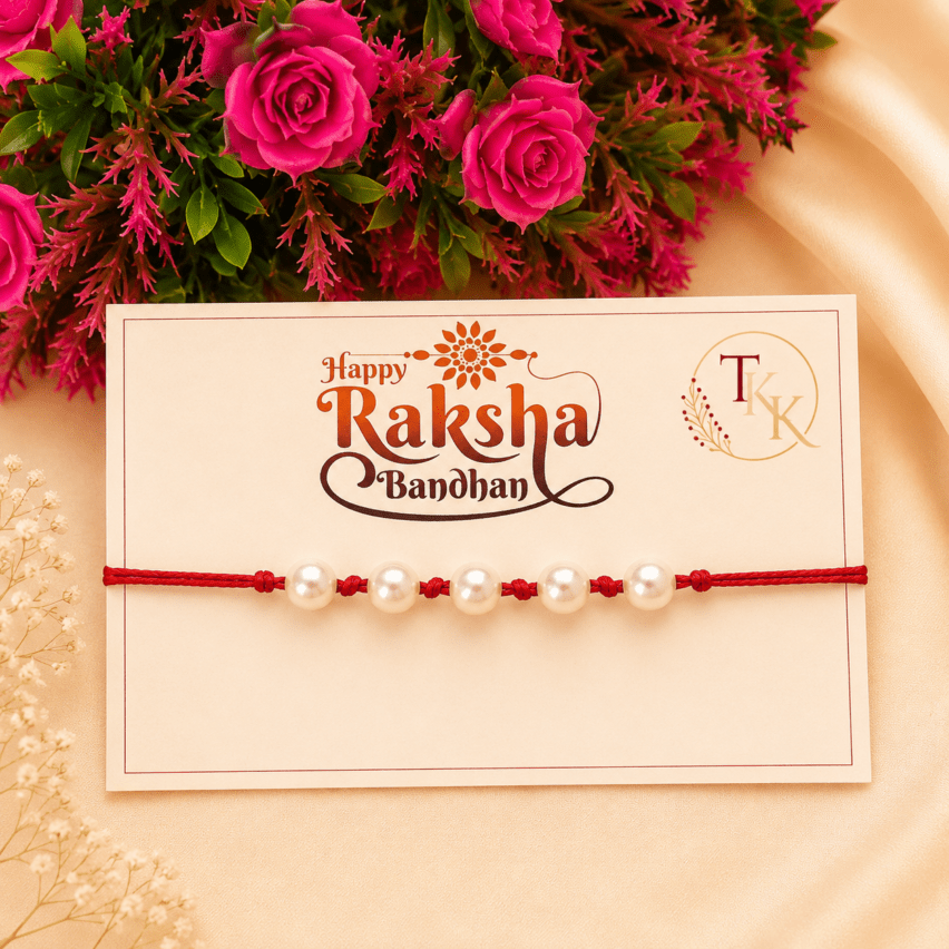White Pearl Dhaga Rakhi