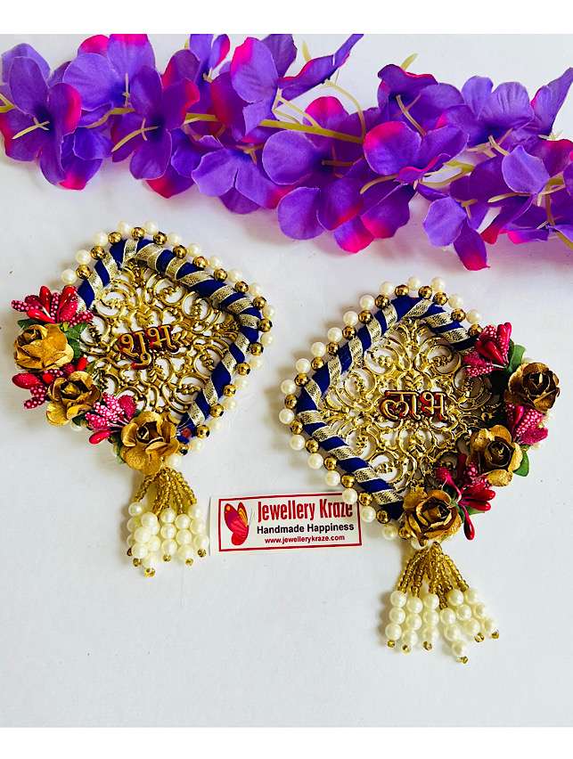 Blue Golden Subh Labh – Pair