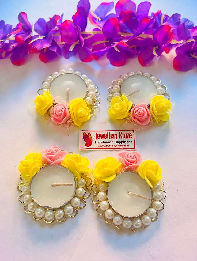 Foam Floral Candles – Set of 4
