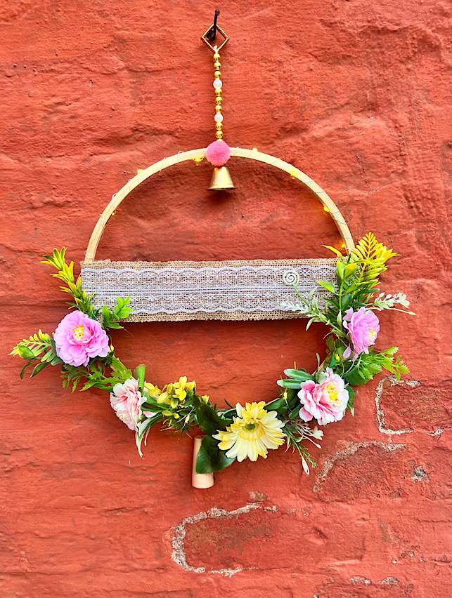 Floral Door Hanging with LED