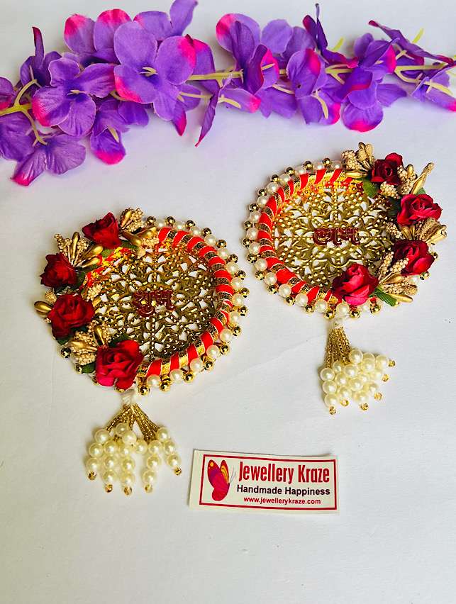 Red Round Subh Labh – 1 Pair