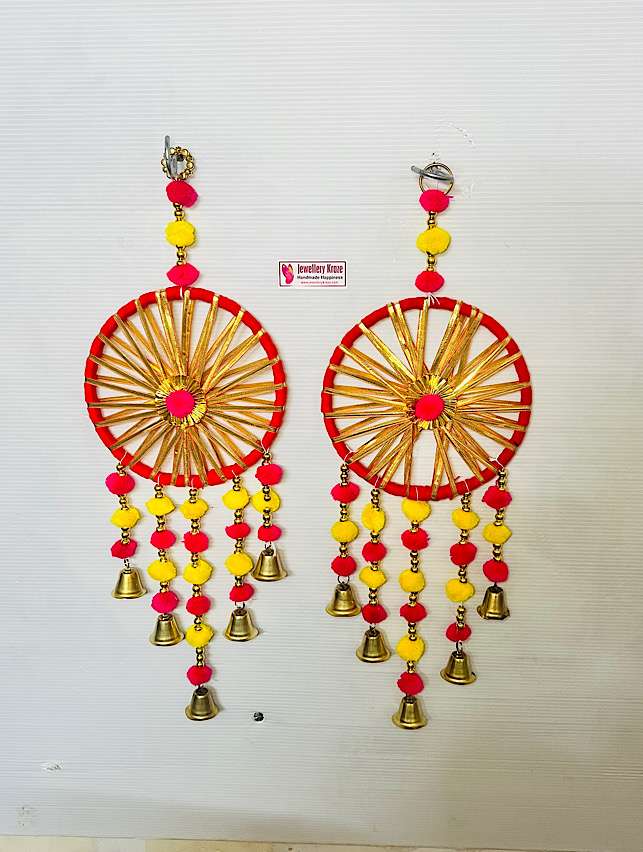 Jingle Bells Hanging – Pair(Pink/Yellow)