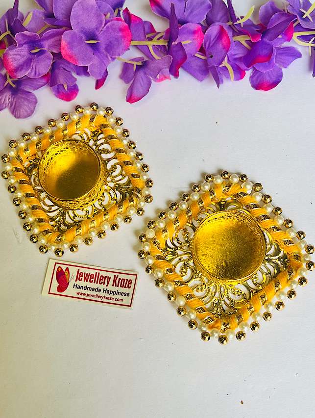 Yellow Pearl Candle Holder – Set of 2