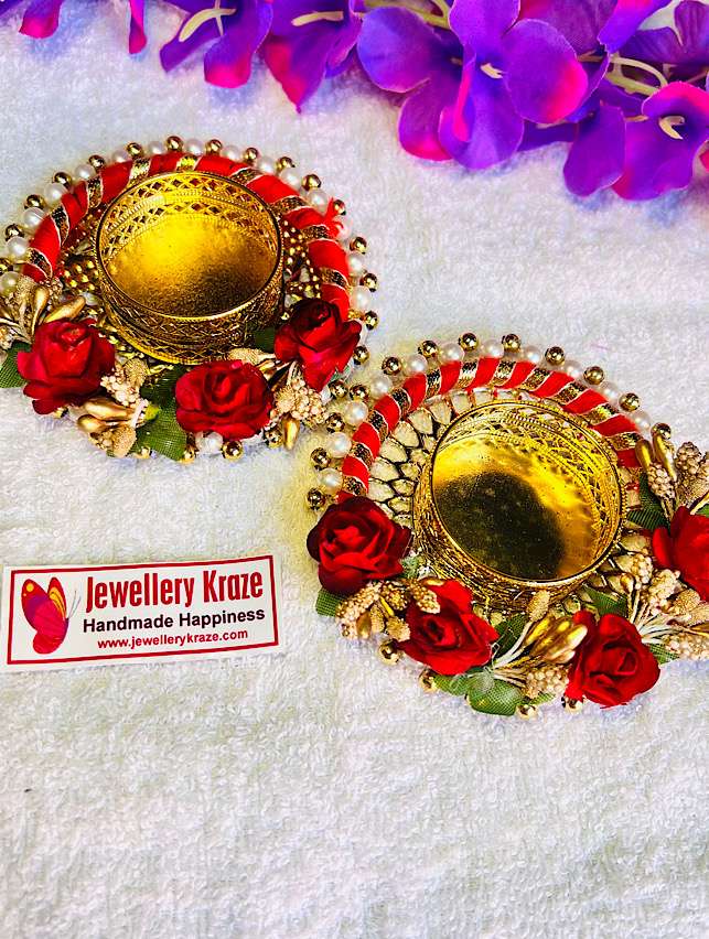 Pink Pearl Round Diya – Set of 2