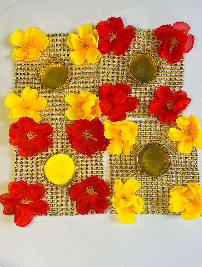 Floral Rangoli Mats – Set of 5