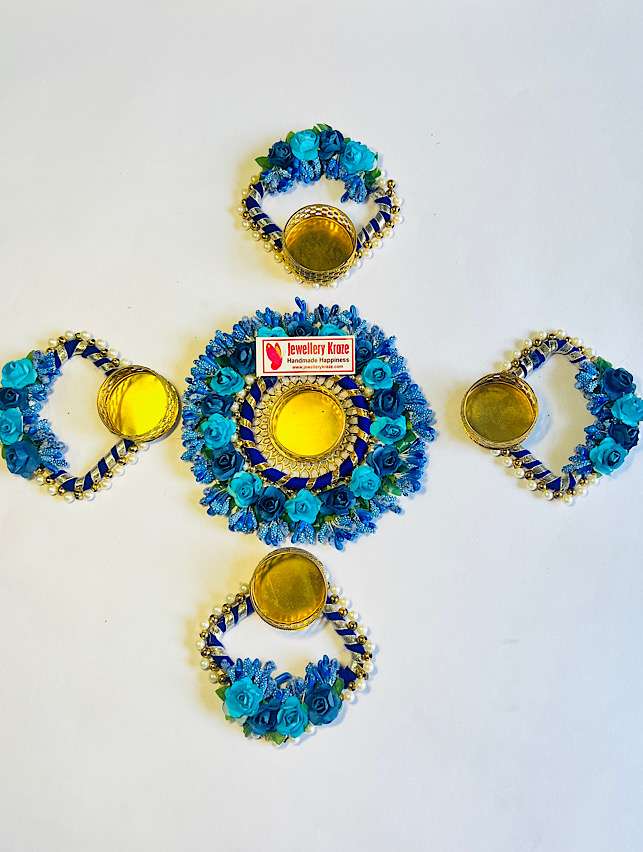 Blue Foam Flower Rangoli Set