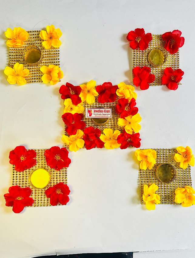 Floral Rangoli Mats – Set of 5