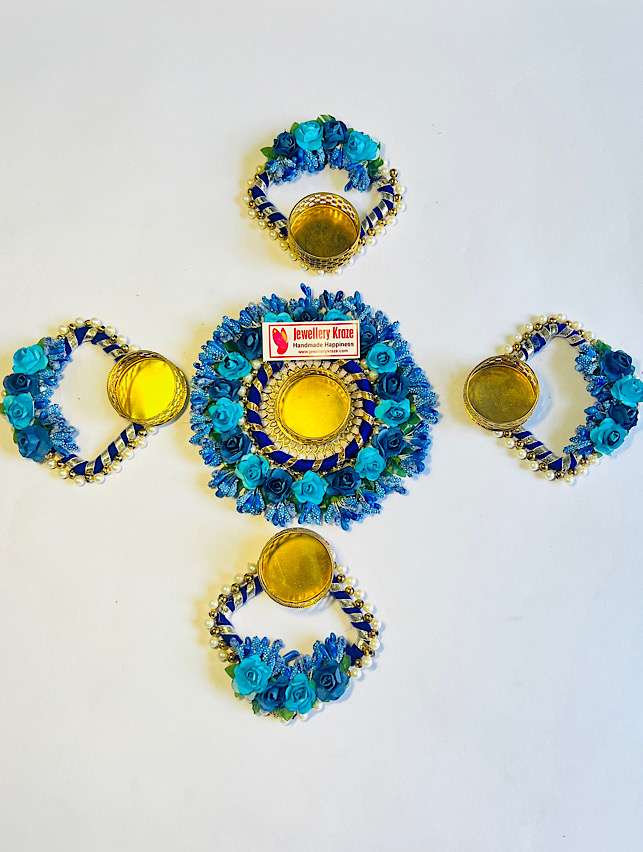 Blue Foam Flower Rangoli Set