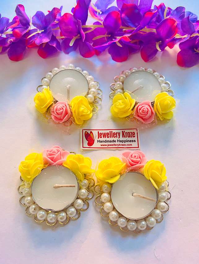 Foam Floral Candles – Set of 4
