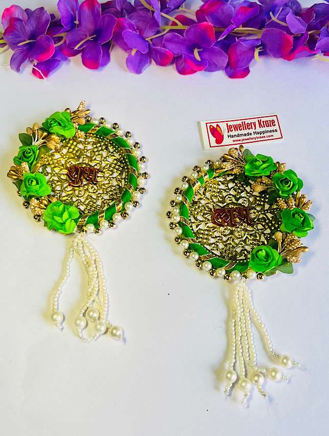 Stunning Green Subh-Labh – 1 Pair
