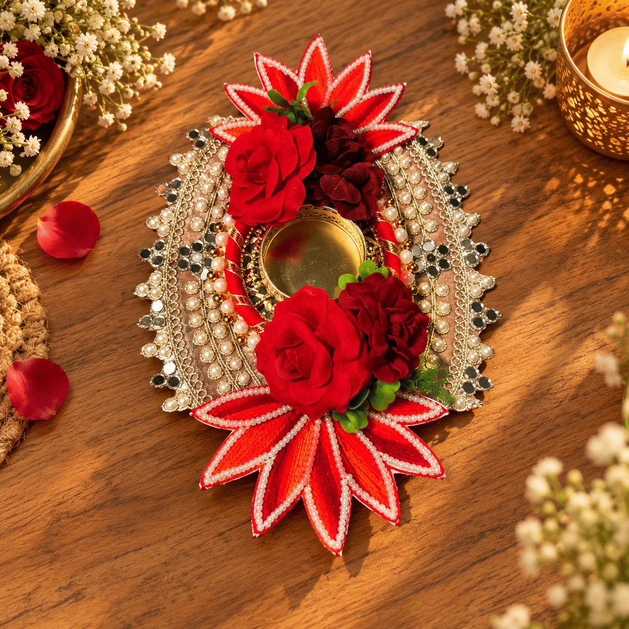 Lotus Pearl Diya Mat - Single - Image 3