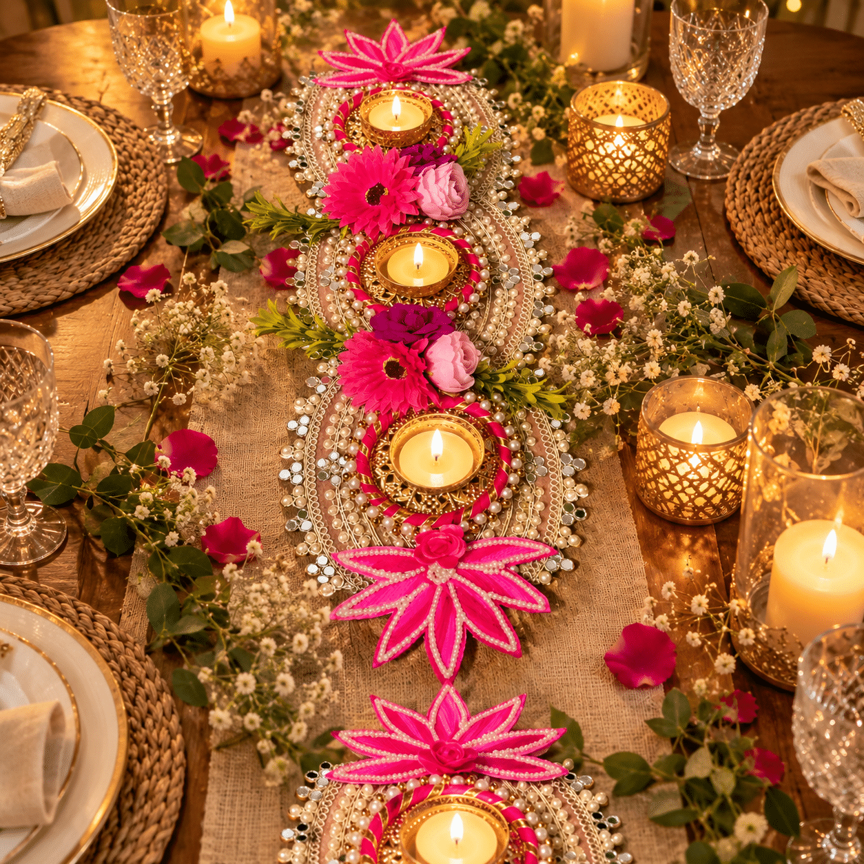 Lotus Pearl Diya Mat - Single - Image 2